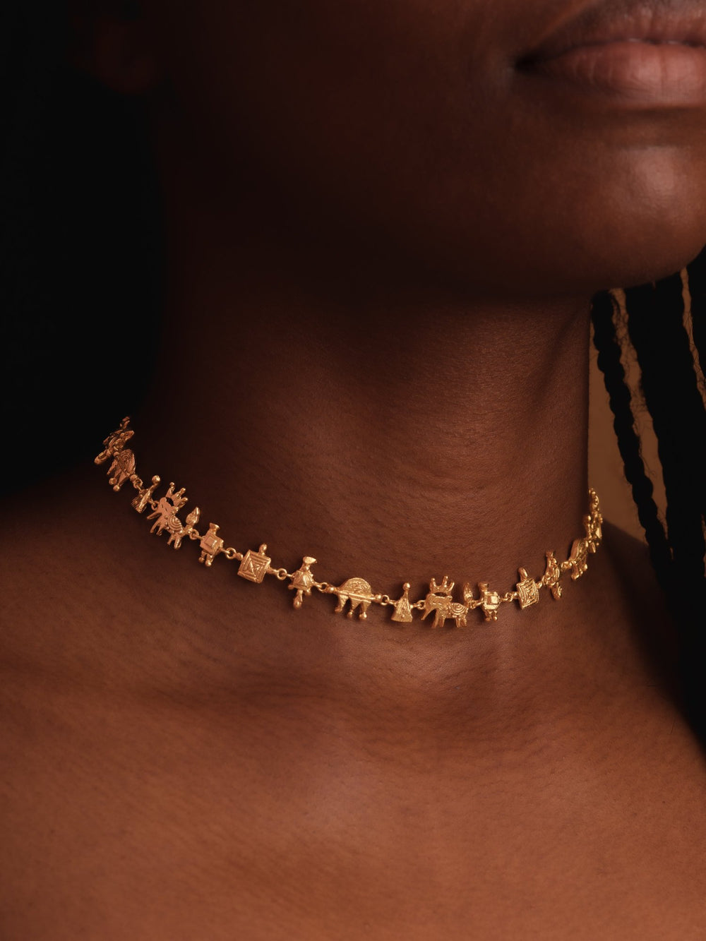 The Léon Heart Chain - 24k Gold Plated Circus Love Tanzanite Blue
