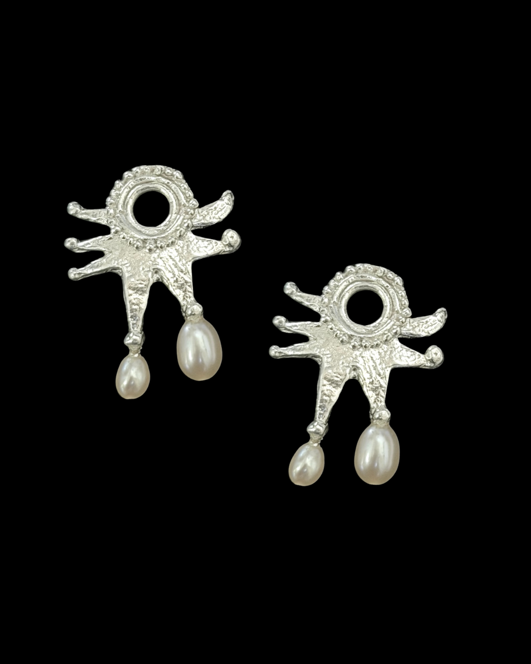 The Pearly Moon Clown Costume Hoops - Silver